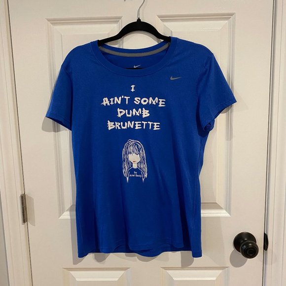 Nike Blue‎ Dry Fit Short Sleeve Graphic Tee - Size Medium - Picture 1 of 4